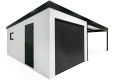 GARDEON® Garage mit Hörmann Garagentor, Fenster und Carport rechts